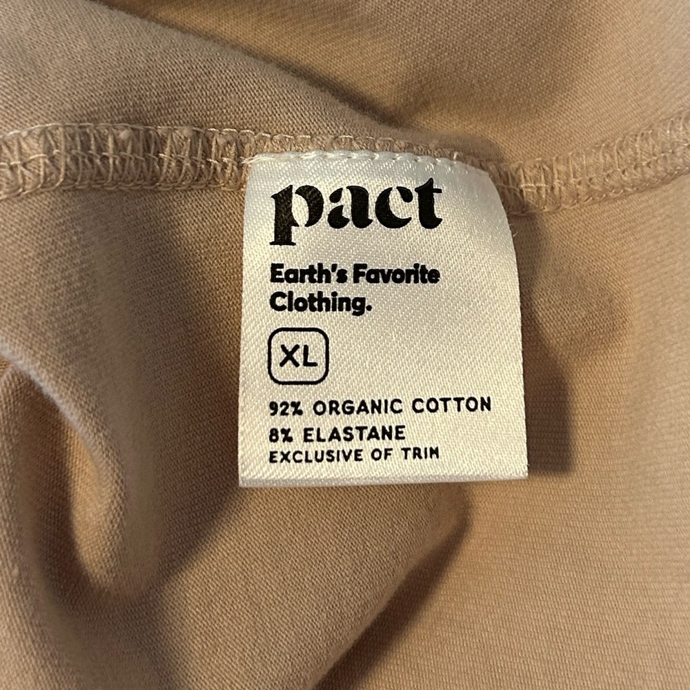 Pact Organic Cotton Long Sleeve Split V Neck Shirt XL - Picture 6 of 7